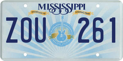 MS license plate ZOU261