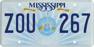 MS license plate ZOU267
