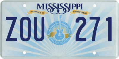 MS license plate ZOU271