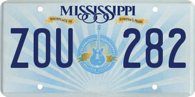 MS license plate ZOU282