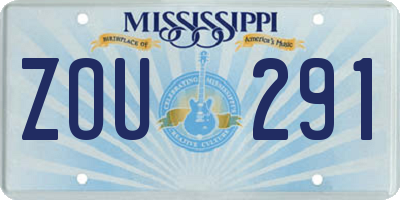 MS license plate ZOU291