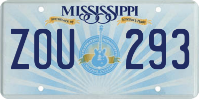 MS license plate ZOU293