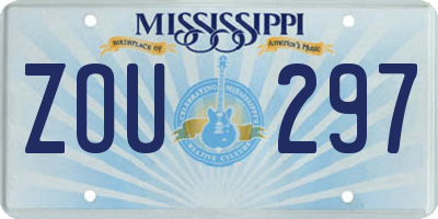 MS license plate ZOU297