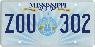 MS license plate ZOU302