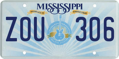 MS license plate ZOU306