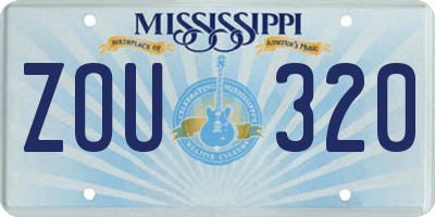 MS license plate ZOU320