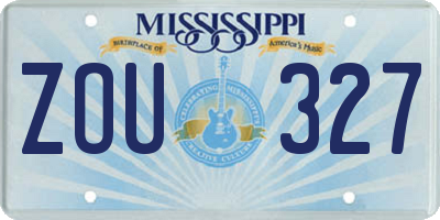 MS license plate ZOU327