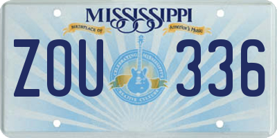 MS license plate ZOU336