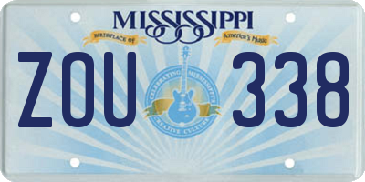 MS license plate ZOU338