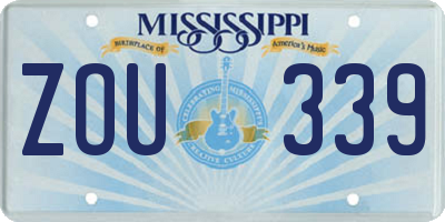 MS license plate ZOU339