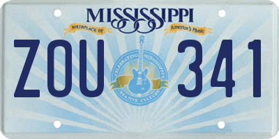 MS license plate ZOU341
