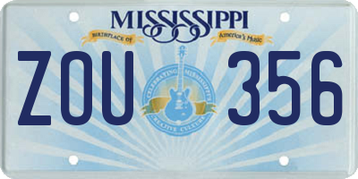 MS license plate ZOU356