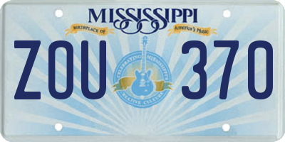MS license plate ZOU370