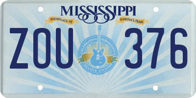 MS license plate ZOU376