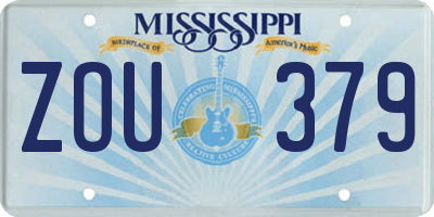 MS license plate ZOU379