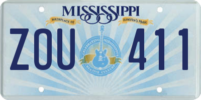 MS license plate ZOU411