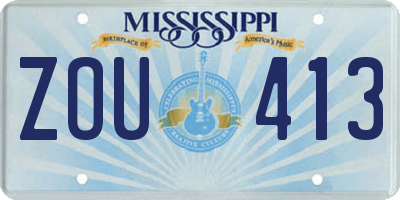 MS license plate ZOU413