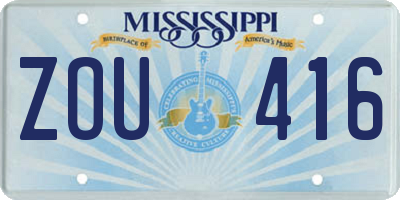 MS license plate ZOU416