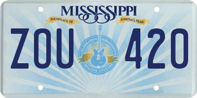 MS license plate ZOU420