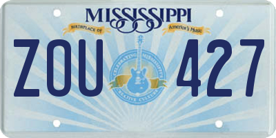 MS license plate ZOU427