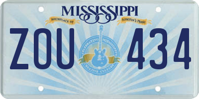 MS license plate ZOU434