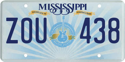 MS license plate ZOU438