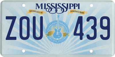 MS license plate ZOU439