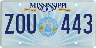 MS license plate ZOU443