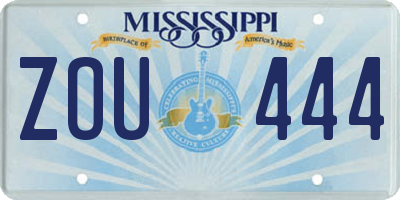 MS license plate ZOU444