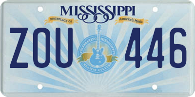 MS license plate ZOU446