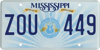 MS license plate ZOU449