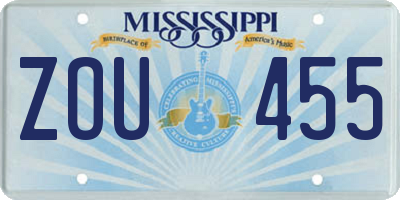 MS license plate ZOU455
