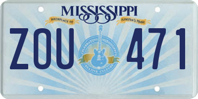 MS license plate ZOU471