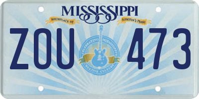 MS license plate ZOU473