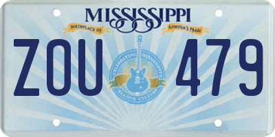 MS license plate ZOU479
