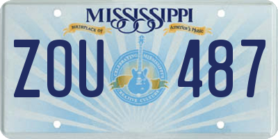MS license plate ZOU487