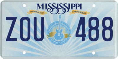 MS license plate ZOU488