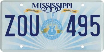 MS license plate ZOU495
