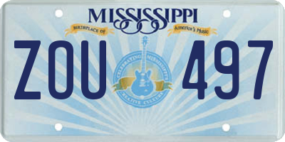 MS license plate ZOU497