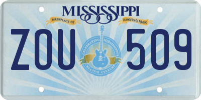MS license plate ZOU509