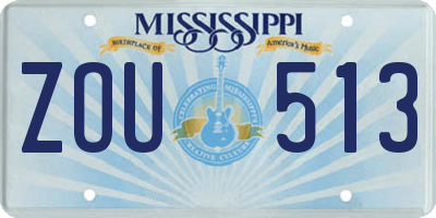 MS license plate ZOU513