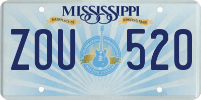 MS license plate ZOU520