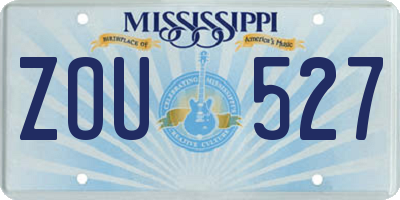 MS license plate ZOU527