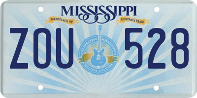 MS license plate ZOU528