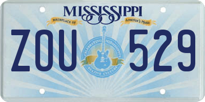 MS license plate ZOU529
