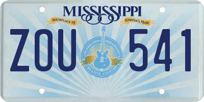 MS license plate ZOU541