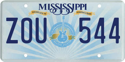 MS license plate ZOU544