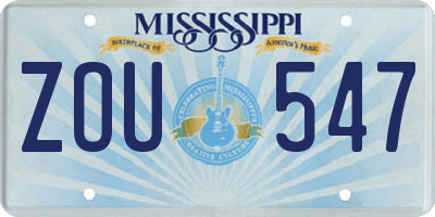 MS license plate ZOU547