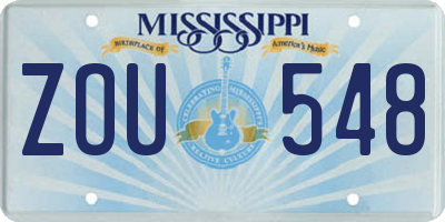 MS license plate ZOU548