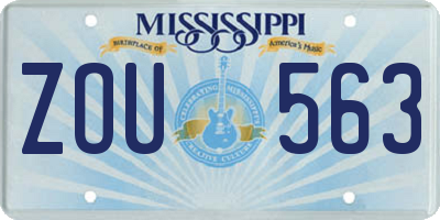 MS license plate ZOU563